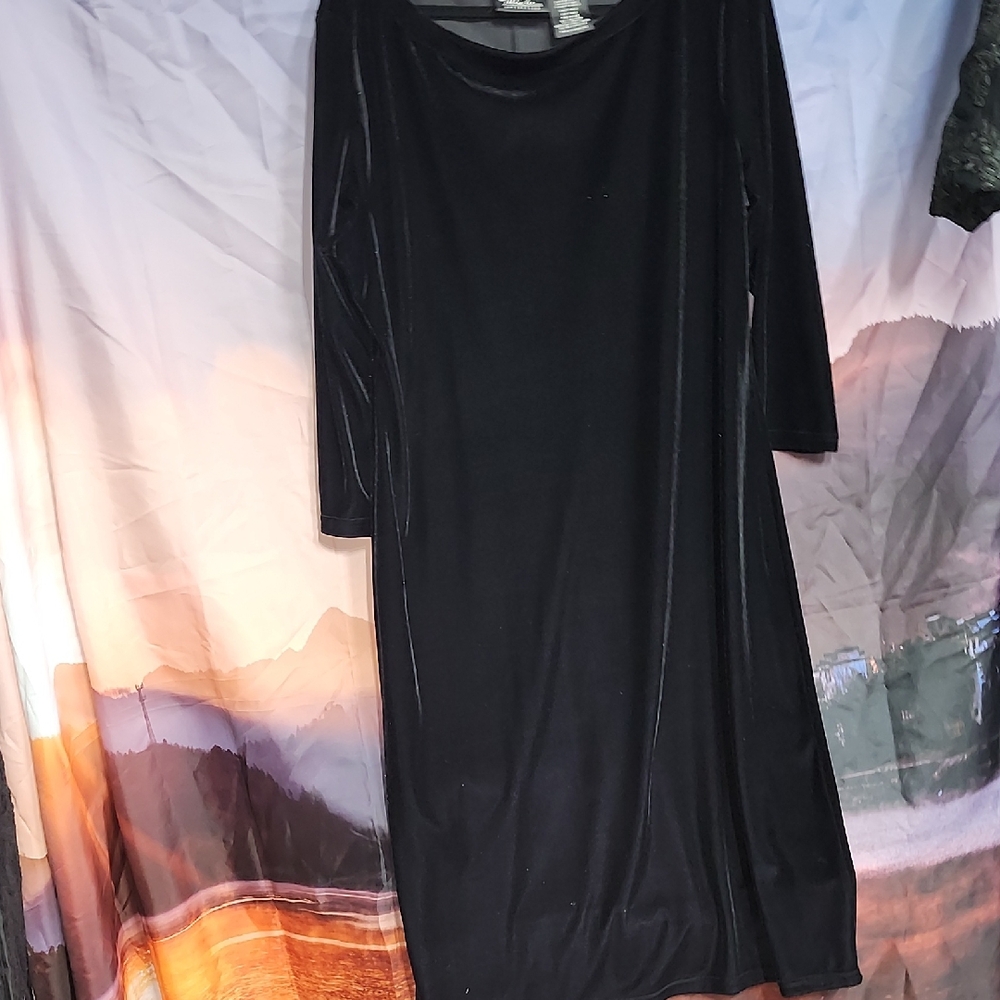 Kathie Lee Collection Elegant Black Long Sleeve Dress